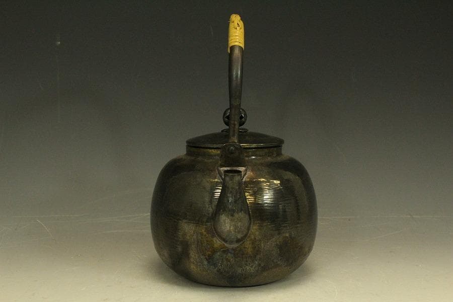 茶道具 昭和レトロ 秀峰堂 いぶし銀 急須 薬缶 湯沸し 890