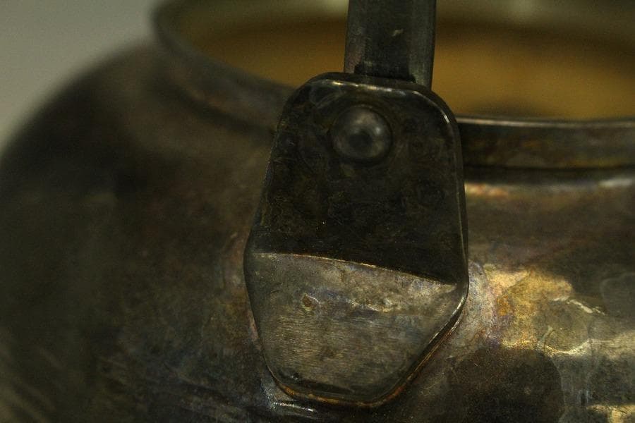 茶道具 昭和レトロ 秀峰堂 いぶし銀 急須 薬缶 湯沸し 890