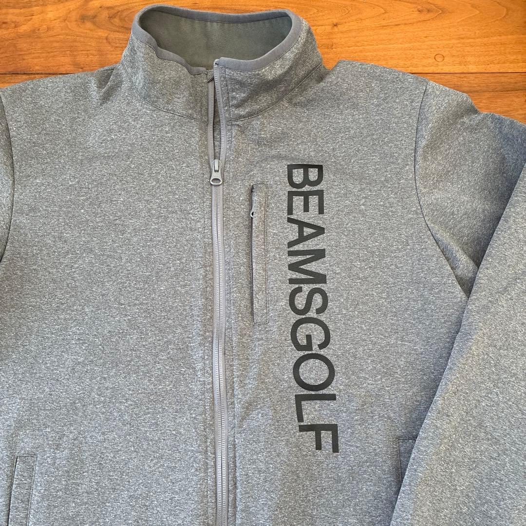 美品BEAMS GOLF フルジップ ジャケット L グレー 防寒 ゴルフウェア