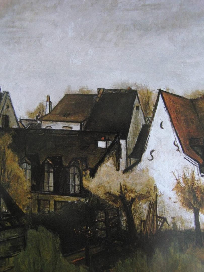 ベルナール・ビュッフェ、「Paysage」、希少画集の額装画、人気作品