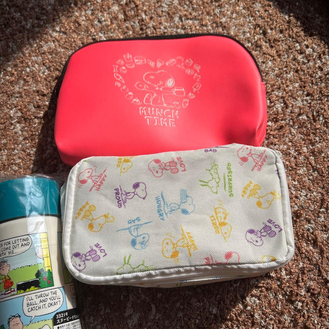 スヌーピー　ウォーターボトル　グラス　カフェカップ　ポーチ