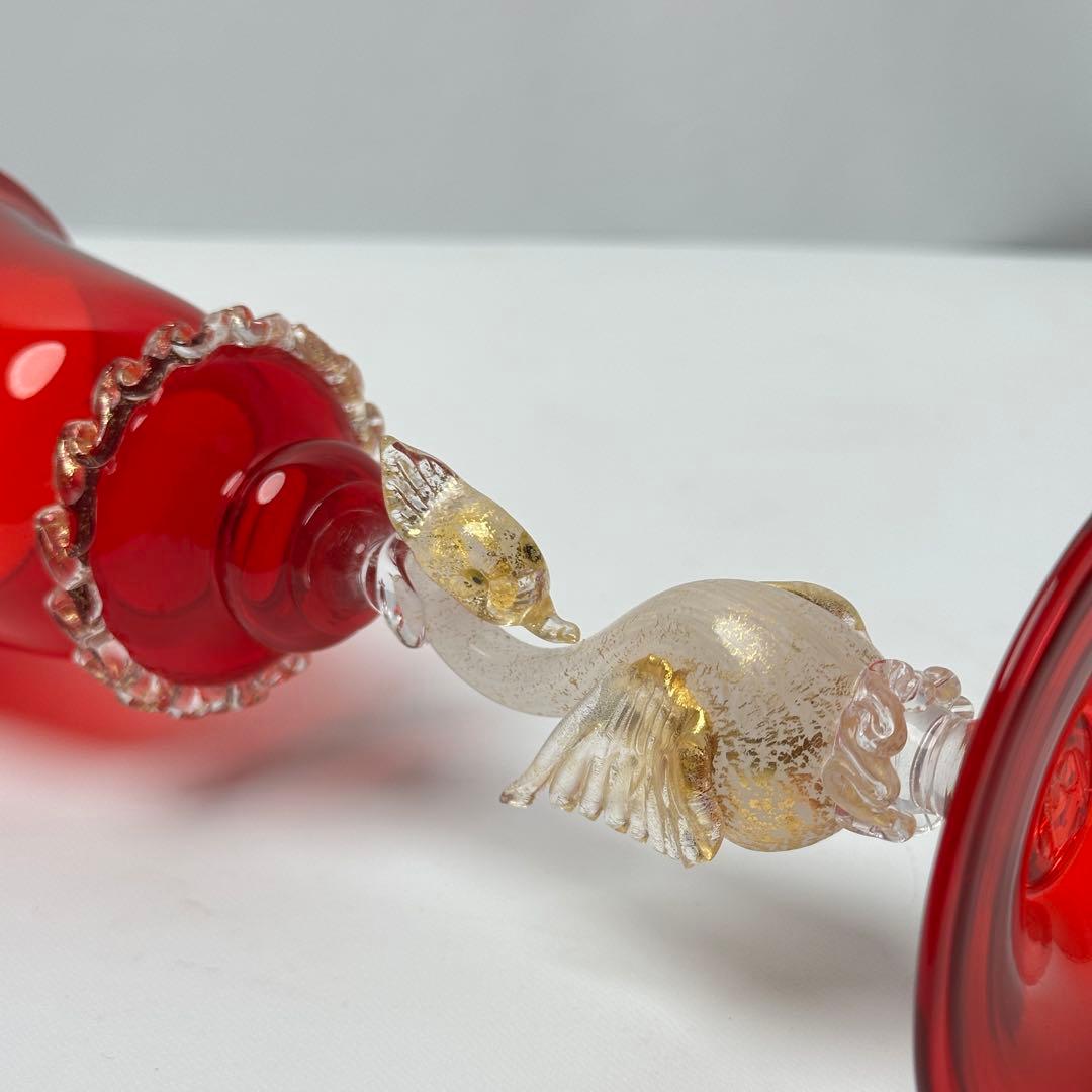 【超希少】Elite Mrano ヴェネチアンガラス ムラーノガラス 金彩 白鳥