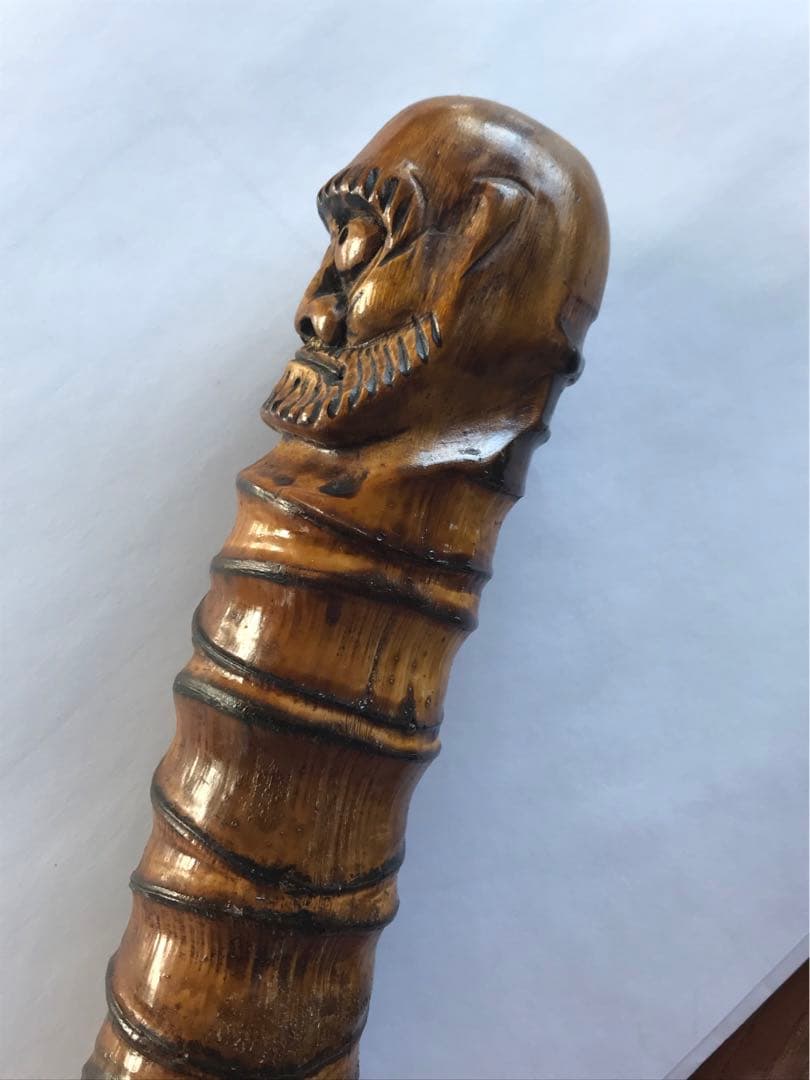 ★達磨の杖★縁起物★珍しい竹★全て手彫り★世界に一つ★