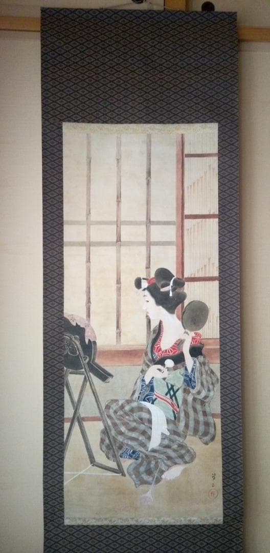 竹久夢二掛け軸(大きい）模写