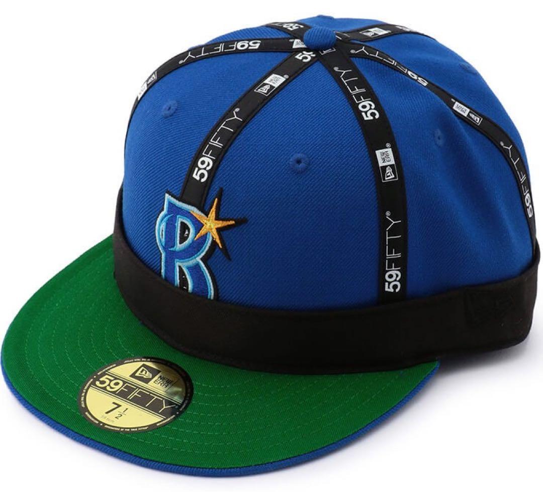 NEWERA5950キャップ Bシンボル ロイヤル インサイドアウト 7 5/8