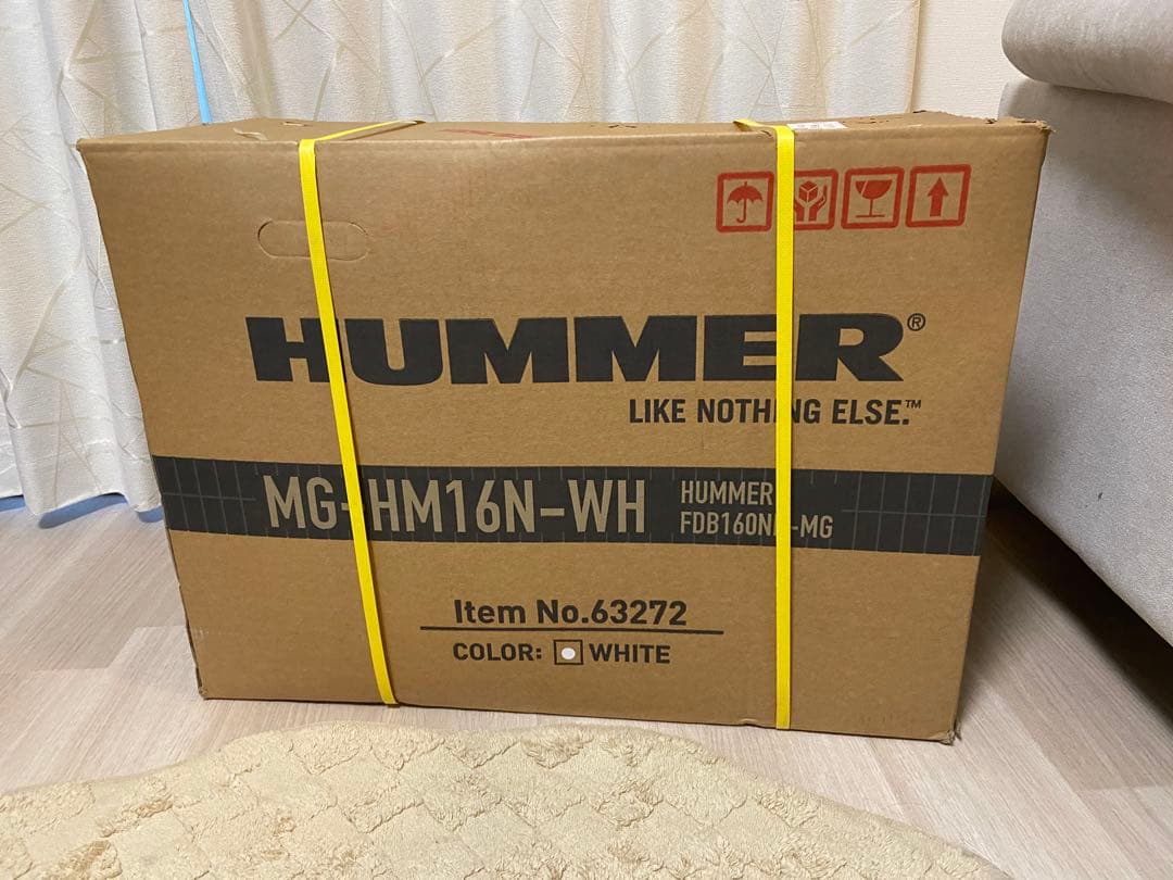 HUMMER ノーパンク16インチ 折りたたみ自転車 MG-HM16N-WH 白