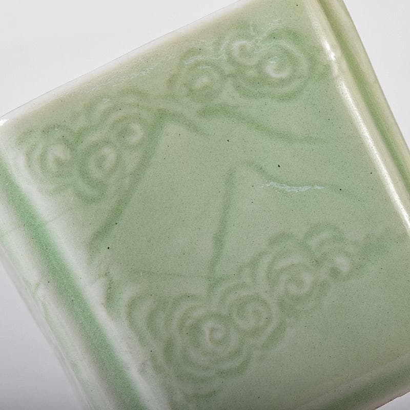 和食器　瀬戸焼　古瀬戸　楼閣山水文　猪口　二十人前　時代箱付　V　R8205B