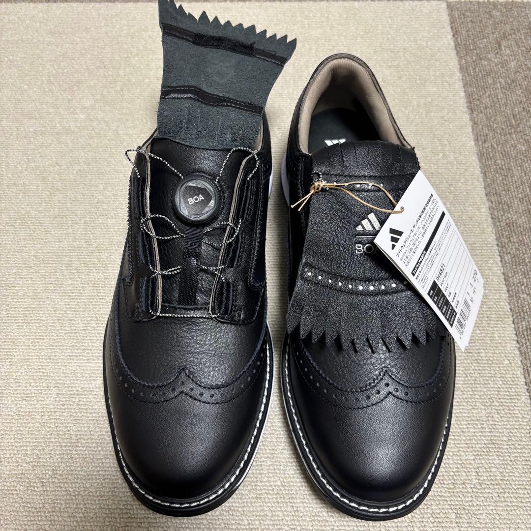 【新品】最安値　アディダス レザーゴルフシューズ スパクレス 27cmブラック