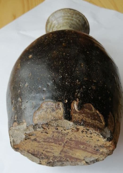 古唐津　朝鮮唐津徳利(首継)