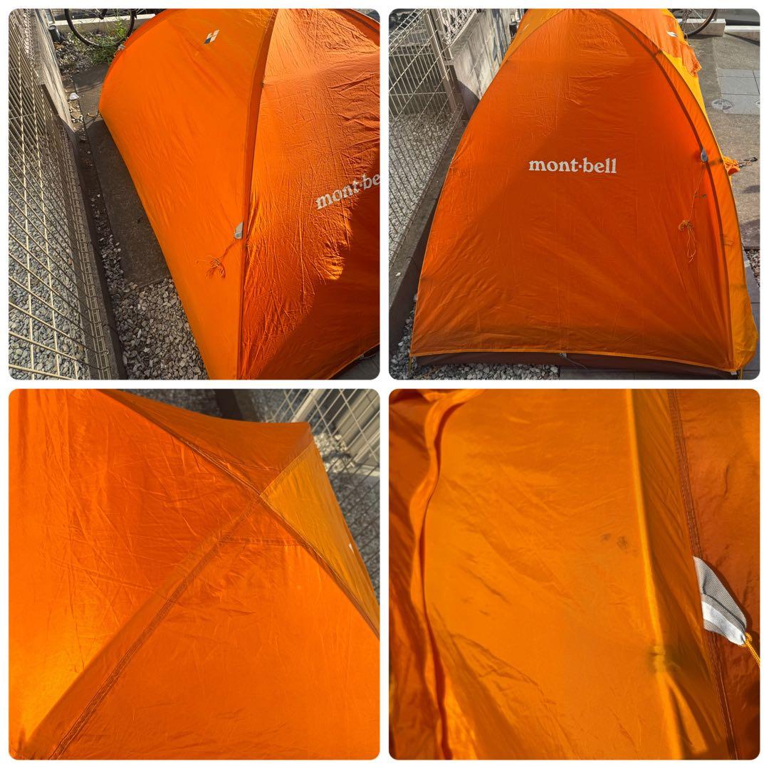 人気モンベル　クロノスドーム2 山岳テント　オレンジ　軽量コンパクト