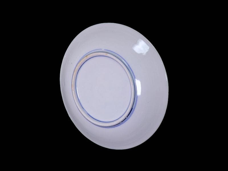 伊万里　染付　型刷印判　浦島太郎の図　６寸皿　S317 AS-fbpp