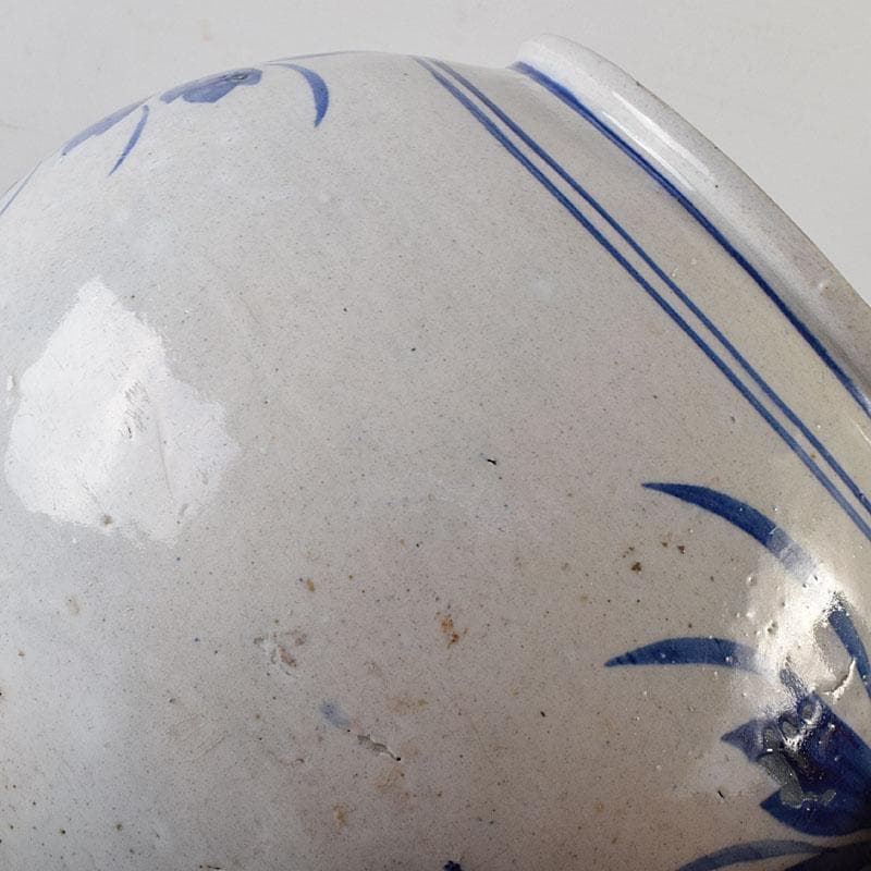 朝鮮美術　李朝　高麗白磁　染付　花文　壺　C　R7992C