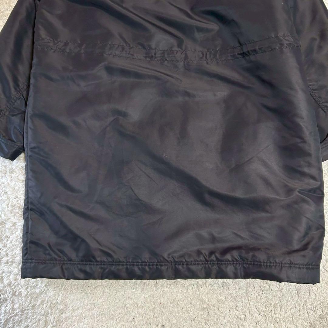 【希少】NIKE ナイキ スウッシュ刺繍 ベンチコート ロングコート ブラックL