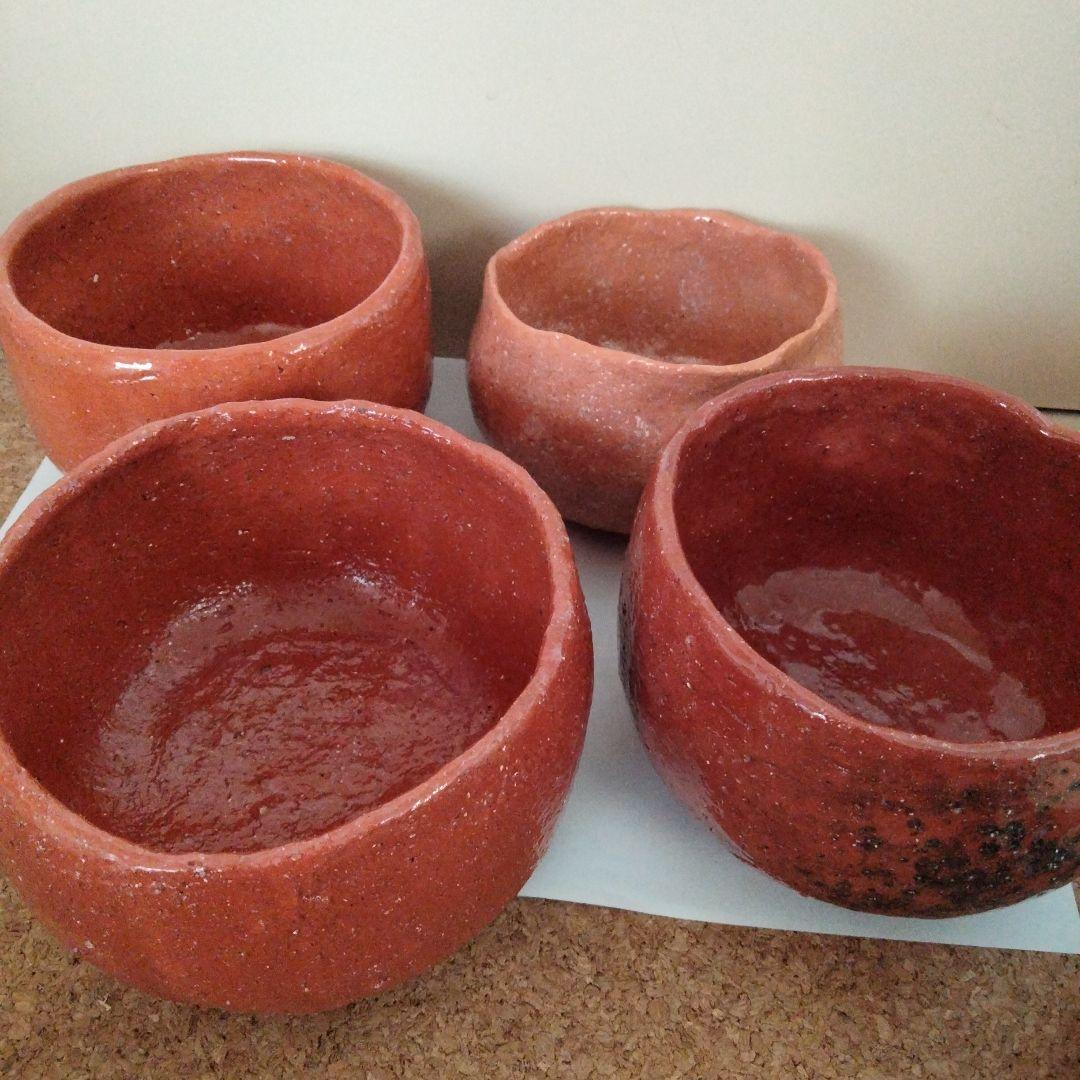 赤楽茶碗　4客セット