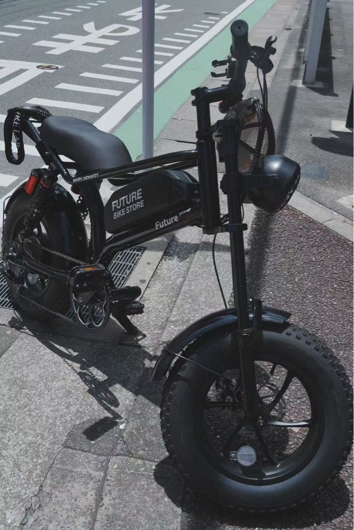 【新品】16インチ電動アシスト自転車 ファットバイク型 ミニベロ ブラック 黒