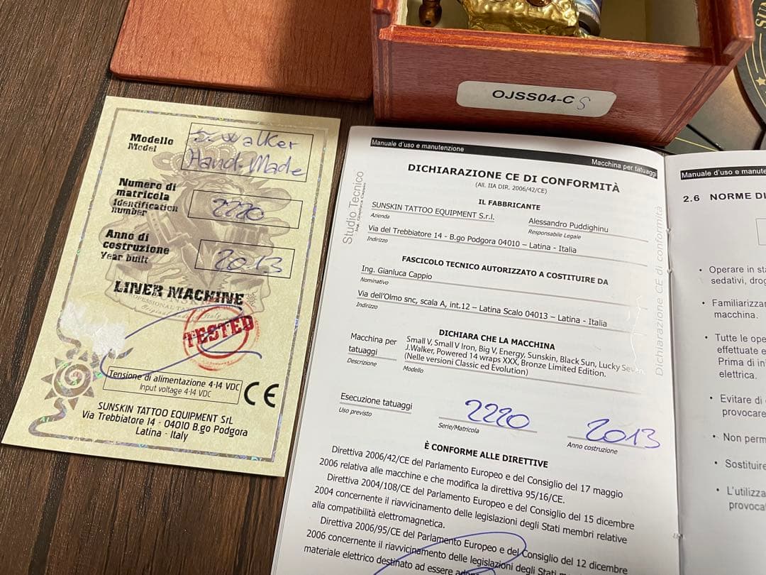 Sunskin tattoomachine LINERタトゥーマシン手製の機械