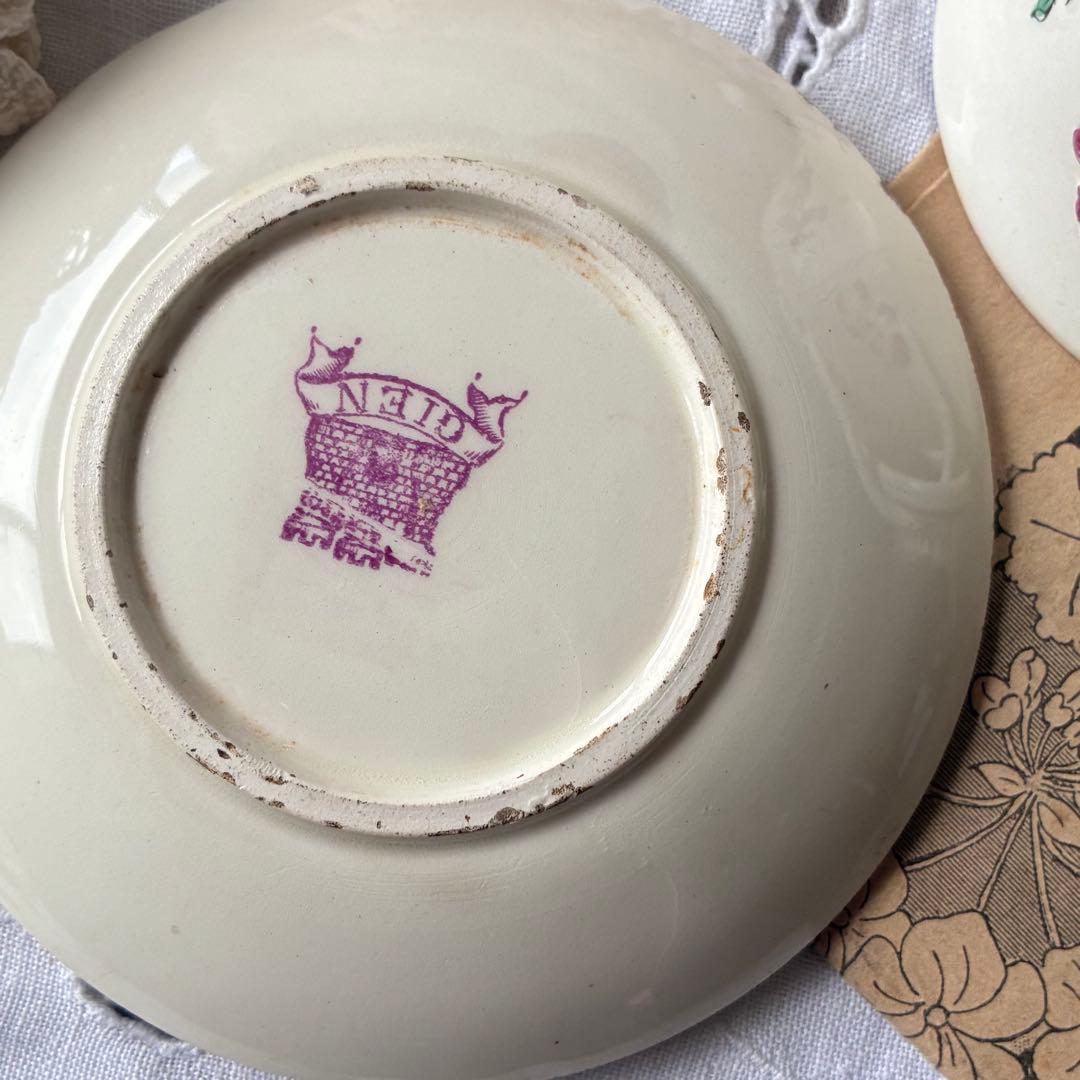 Gien フランス　ピンク　アンティーク　すずらん　ミュゲ　スズラン　多色刷り