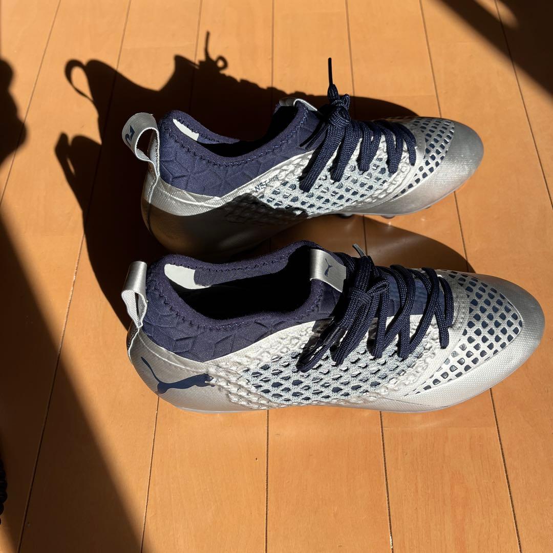 新品未使用❗️　PUMA スパイク 25.5㎝　 シルバー NET FIT