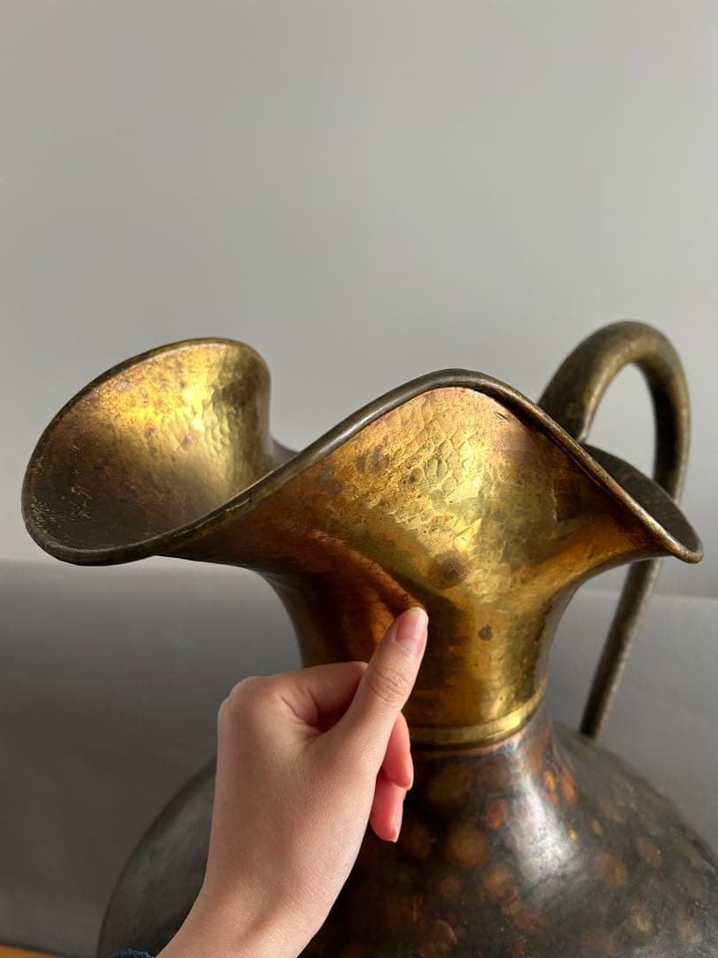 イタリア　アンティーク　真鍮　花瓶　水差し　花器　フラワーベース　壺　ピッチャー