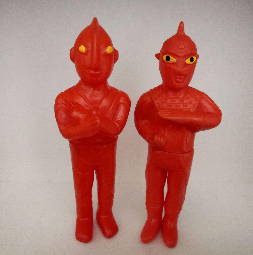 【当時物】【希少】【ブルマァク 】ウルトラマン&ウルトラセブン☆赤成型ミニソフビ