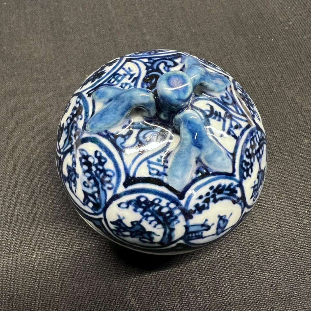 〇Ea右1021 香合 祥瑞蜜柑  五山窯 香道具 茶道具 共箱