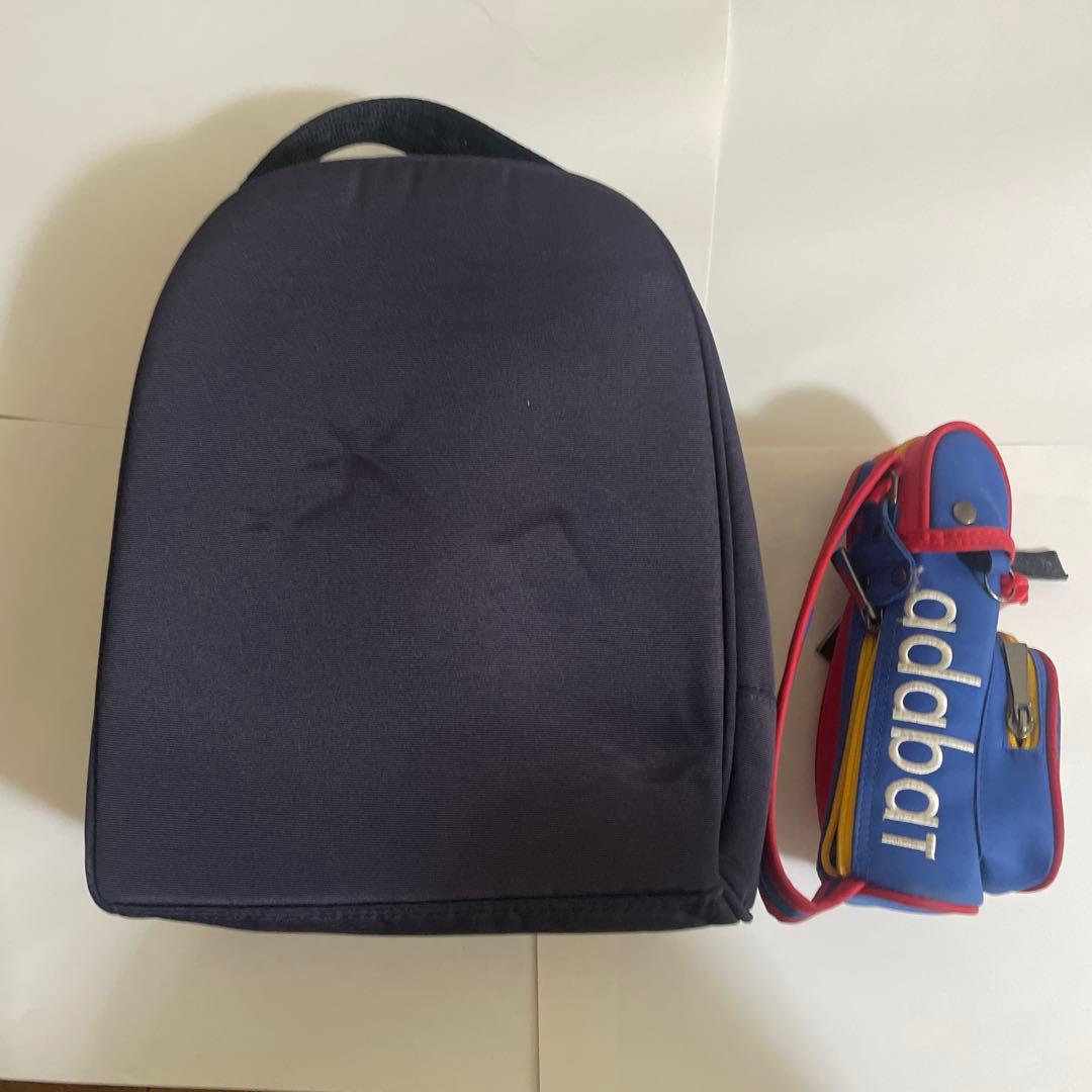 adabatネイビーキャディバッグ，ゴルフバッグ，シューズケース３点セット