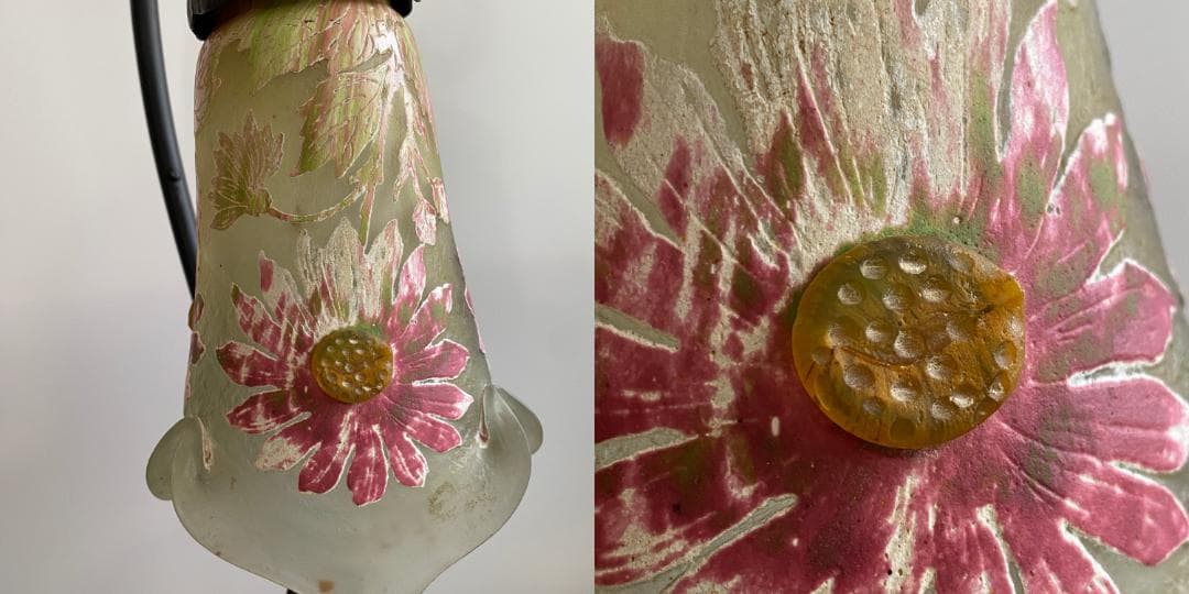 H115 博物館級 オールド フランス ドームナンシー ? スタンド ランプ