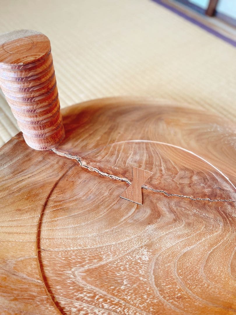 ちゃぶ台 天然木 円形 座卓 一枚板 和モダン お値下げ