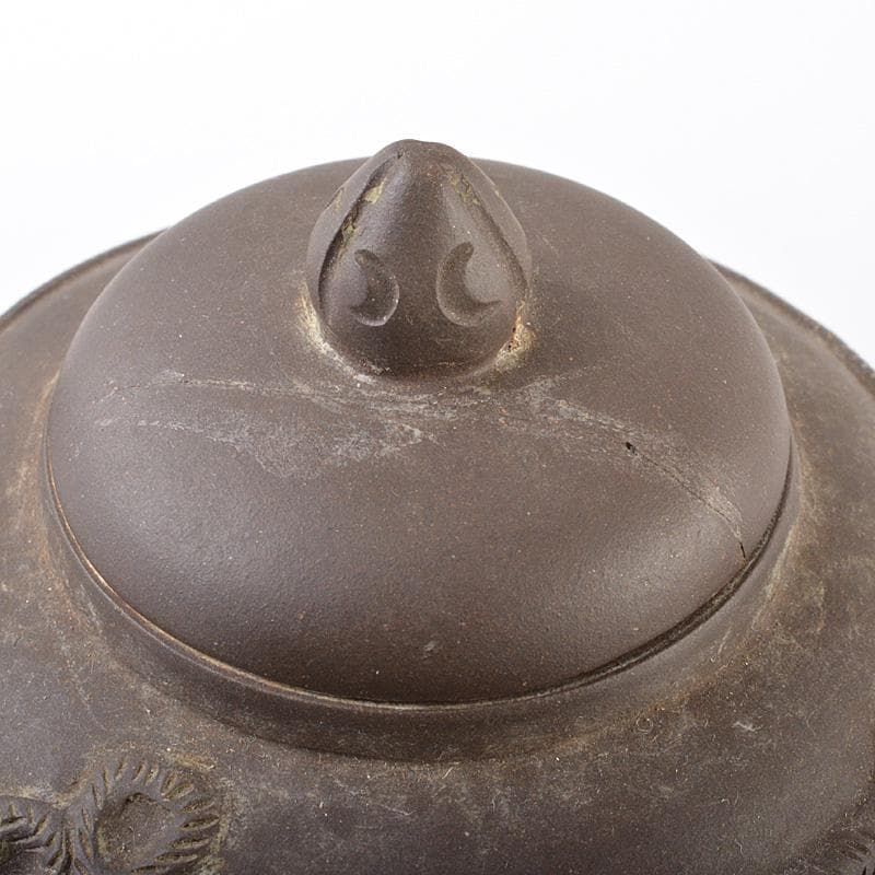 中国　紫砂　朱泥　縄文　急須　茶壷　在銘　C　R6263