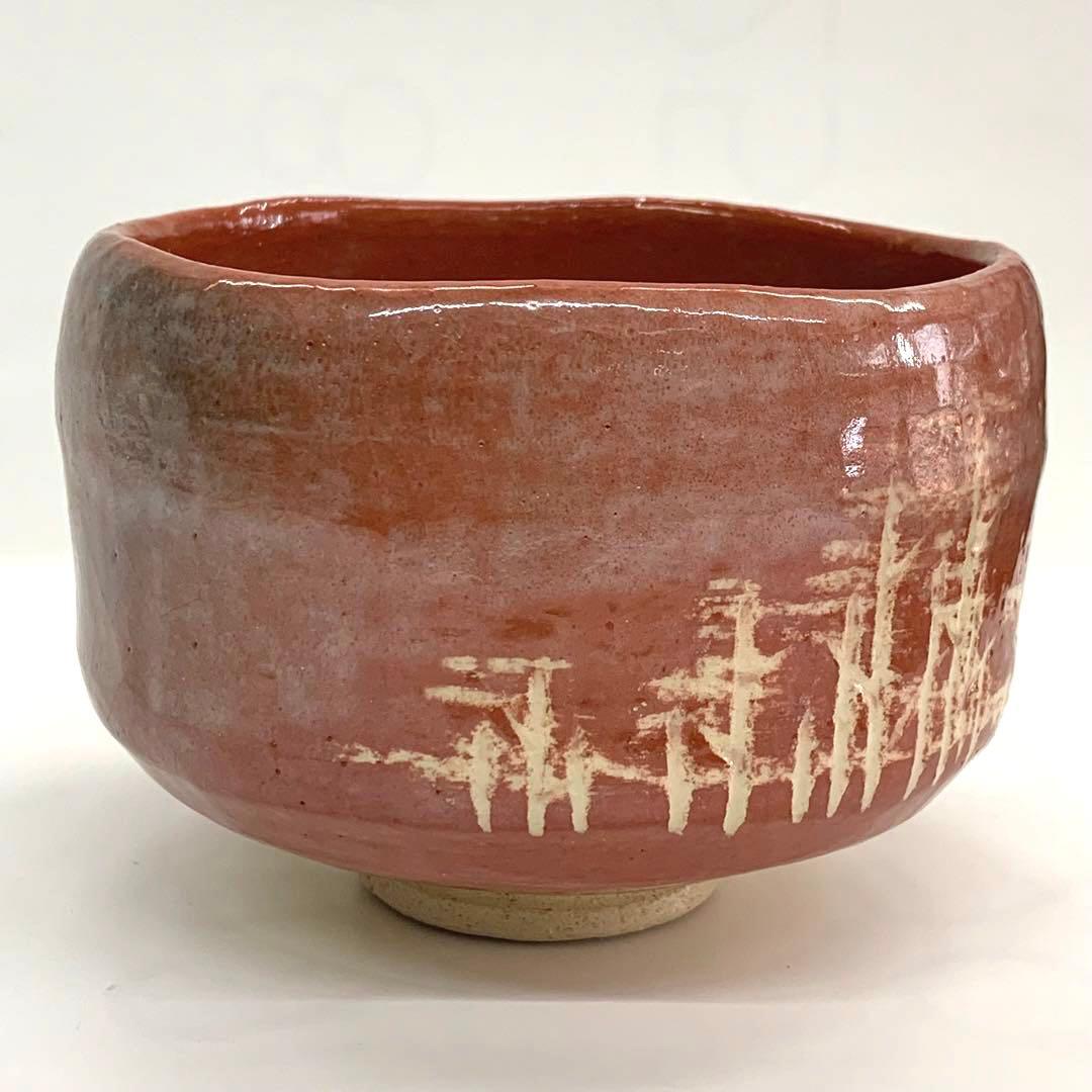 【茶碗　赤楽】井上春峰　紙箱