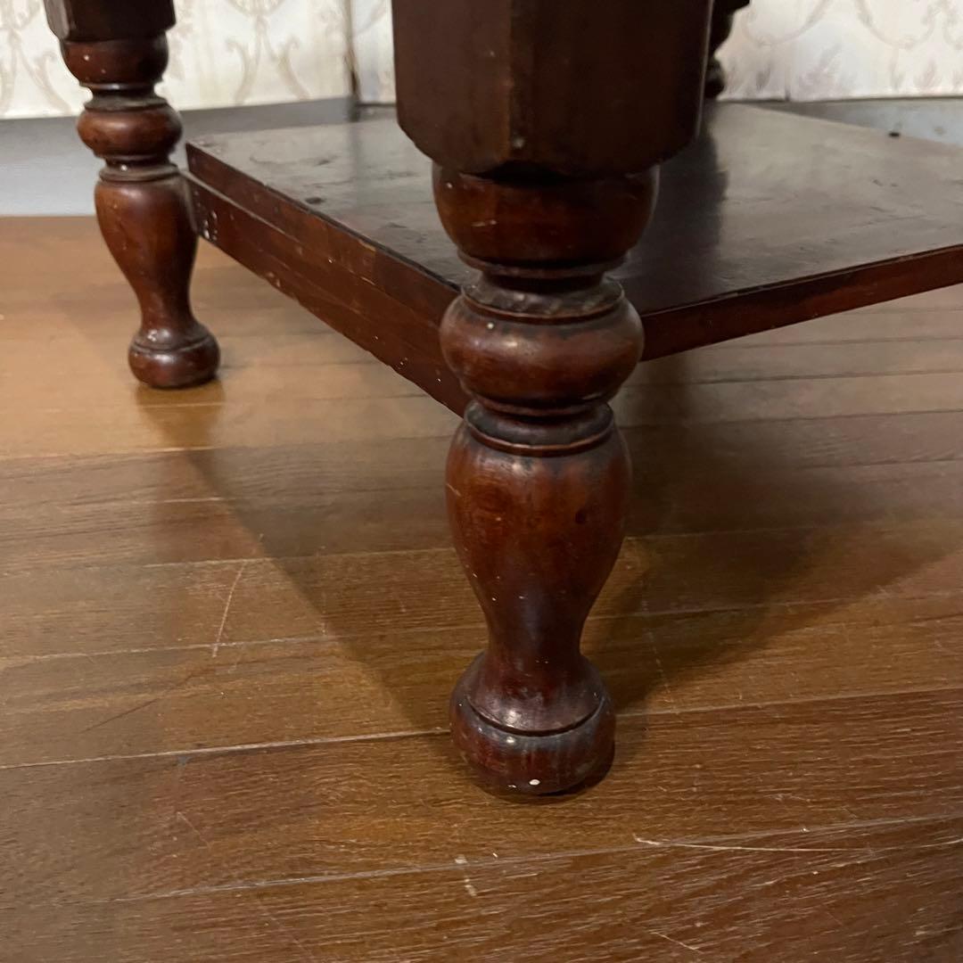 【アンティーク】昭和レトロ 木製 ろくろ脚 ローテーブル 文机 座卓 古道具