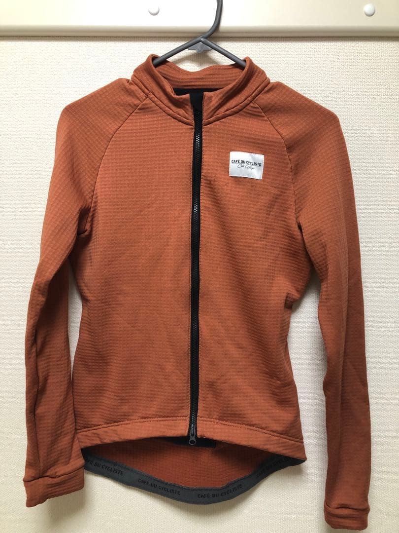 ウィメンズサイクルジャージ オレンジ色 ジップアップ