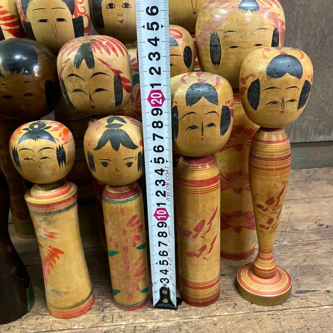 D-3 昭和レトロ 伝統こけし 18体セット 大量コレクション 創作こけし