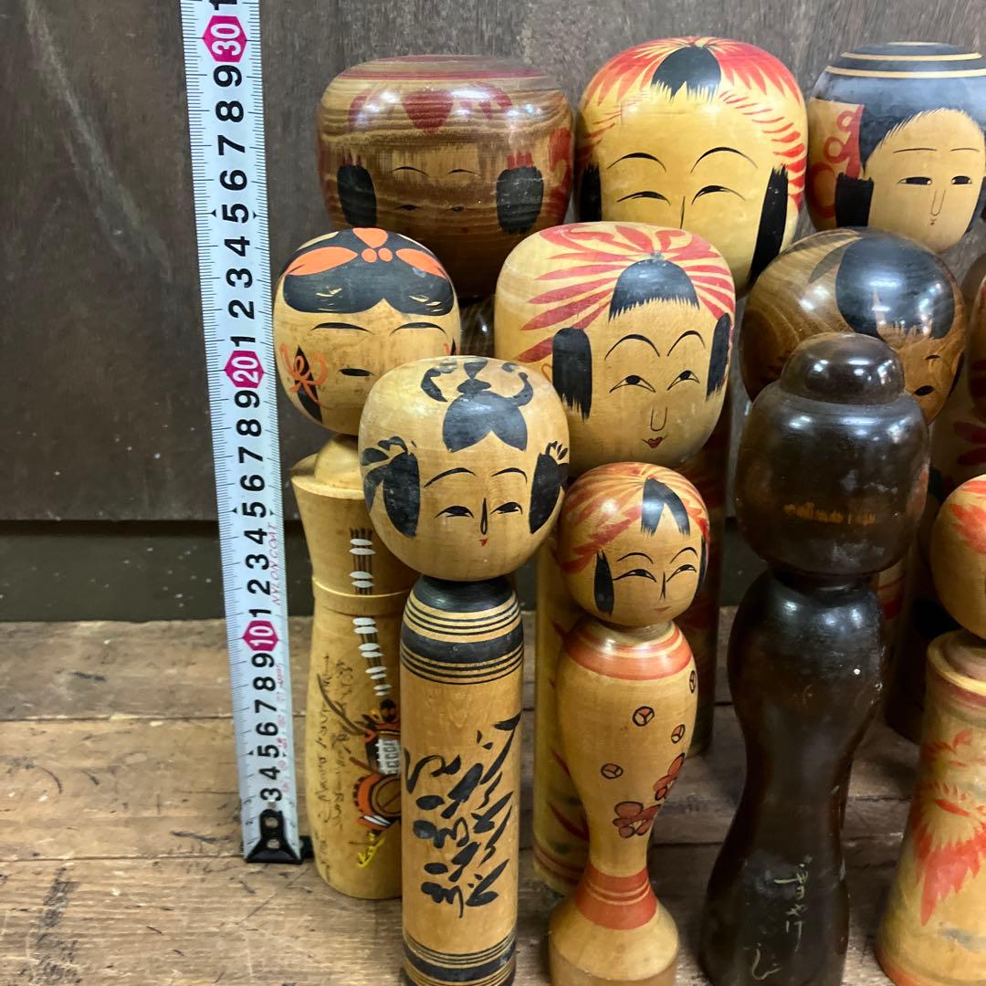 D-3 昭和レトロ 伝統こけし 18体セット 大量コレクション 創作こけし
