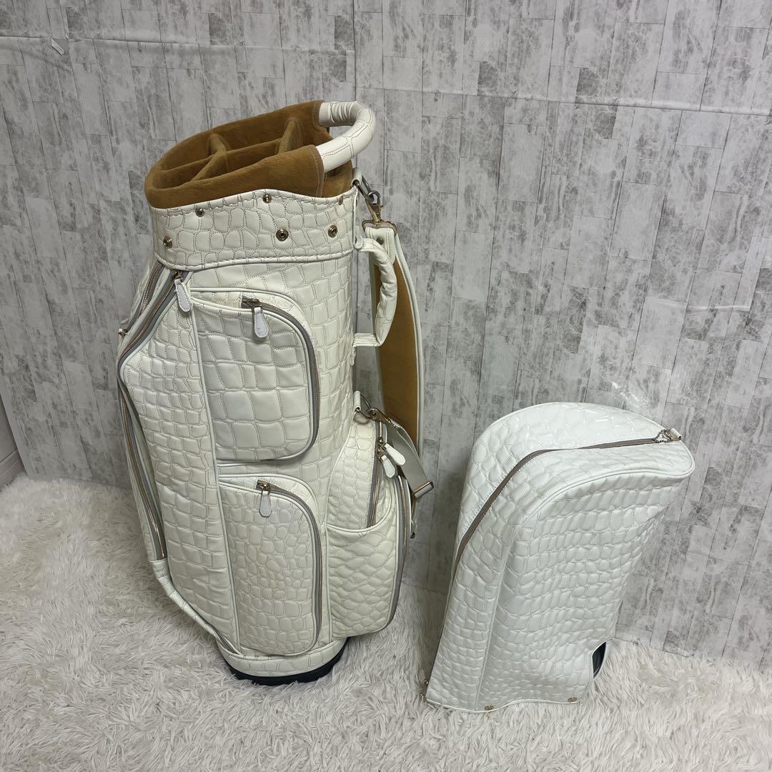 オウル OUUL ホワイトアリゲーター キャディバッグ ヘッドカバー付き