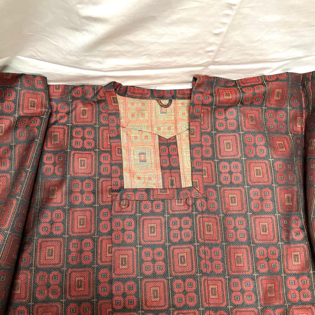 共布4点セット 着物・道行コート・草履・バッグ　昭和アンティーク