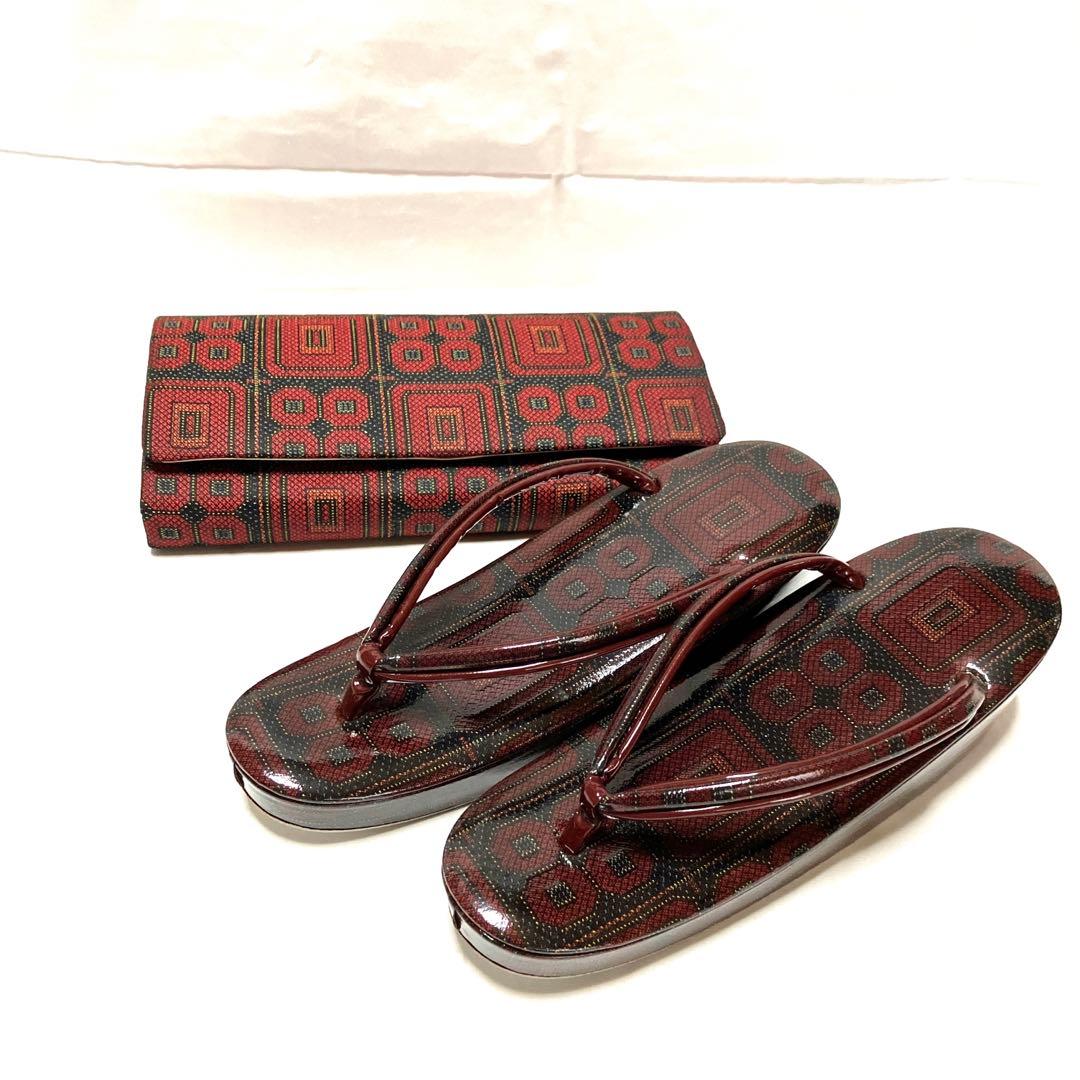 共布4点セット 着物・道行コート・草履・バッグ　昭和アンティーク