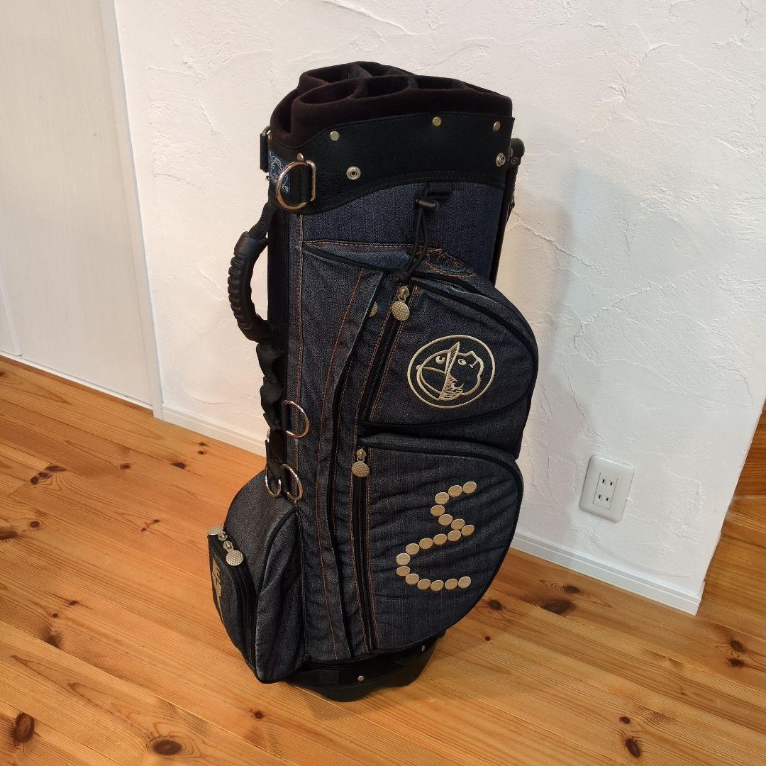 【希少品】エヴィス（EVISU）スタンド式キャディバッグ・デニム生地