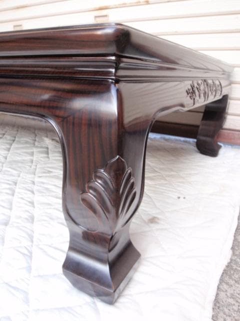 激安処分！新品 本物♪黒檀 無垢 5尺(150巾) 座敷机 唐木座卓 検/欅紫檀