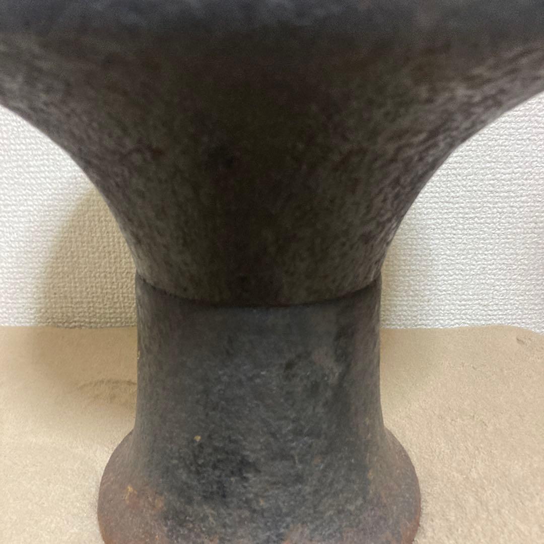 伝統工芸 薄端 花器 水盤 金属製 鉄製 花瓶 華道 金属工芸品