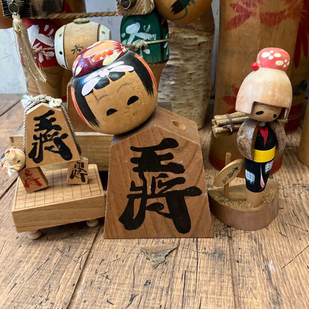 昭和レトロ 木製 こけし 小芥子 24体セット 伝統的なこけし人形セット