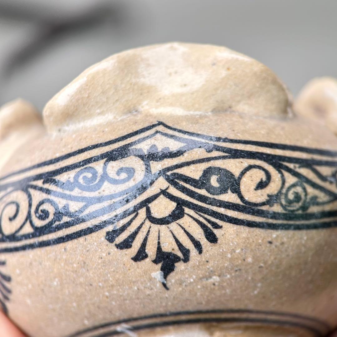 A065【タイ・骨董】宋胡録（スンコロク）鉄絵 小壺（1301年~1600年）