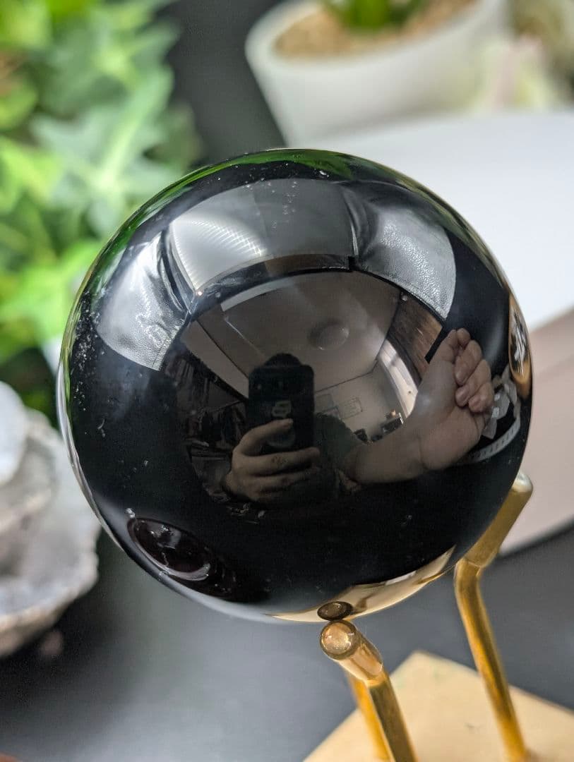 3点　288g大玉 黑曜石 59.4mm 丸玉　KS2