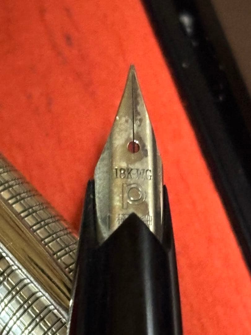 中古美品18KWG PLATINUM 万年筆 スターリングシルバー