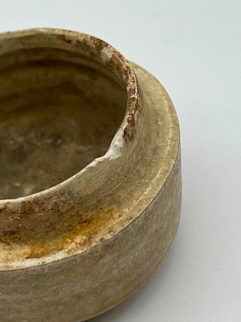 唐時代　青磁 相州窯 點彩 飛斑　香盒 粉盒 茶入　茶道具　唐物(F-84)