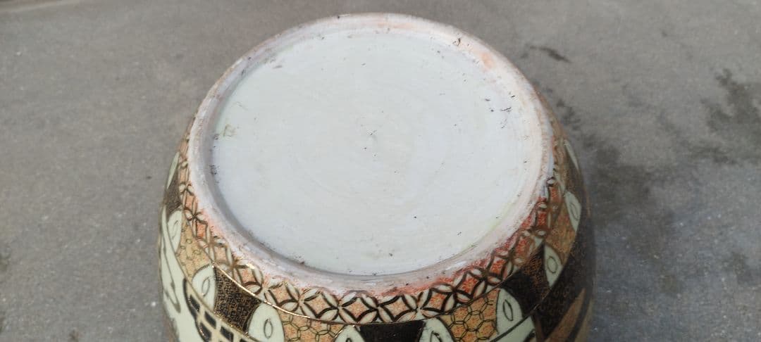 [希少】薩摩焼？九谷焼？　火鉢　金魚鉢　メダカ鉢　アンティーク　骨董品　時代物