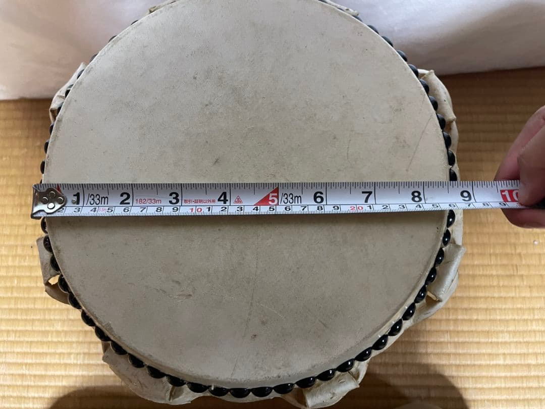 和太鼓　長胴太鼓　小ぶりのケヤキ製太鼓