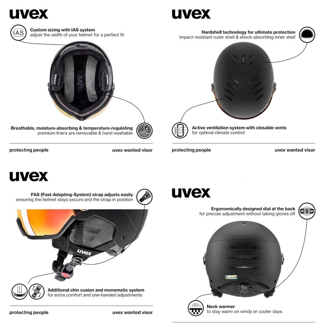 uvex ウベックス ブラックヘルメット オレンジミラー