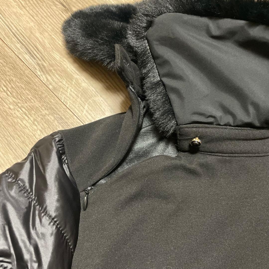 CERVA 黒 カシミア混 ダウン切り替え プルオーバー