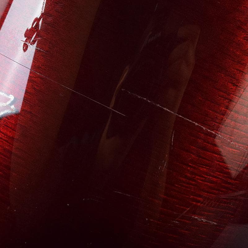 七宝焼　安藤七宝店造　赤透　薔薇文　花瓶　共箱　7891C